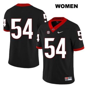 Women's Georgia Bulldogs NCAA #54 Justin Shaffer Nike Stitched Black Legend Authentic No Name College Football Jersey BTG2054BN